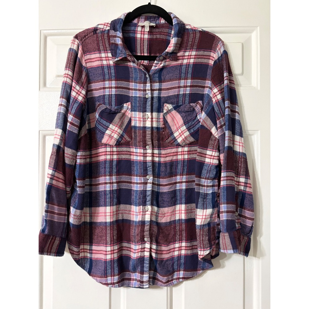 Lucky Brand | Plaid Flannel Button Down Shirt | 2X || Burgundy Blue|